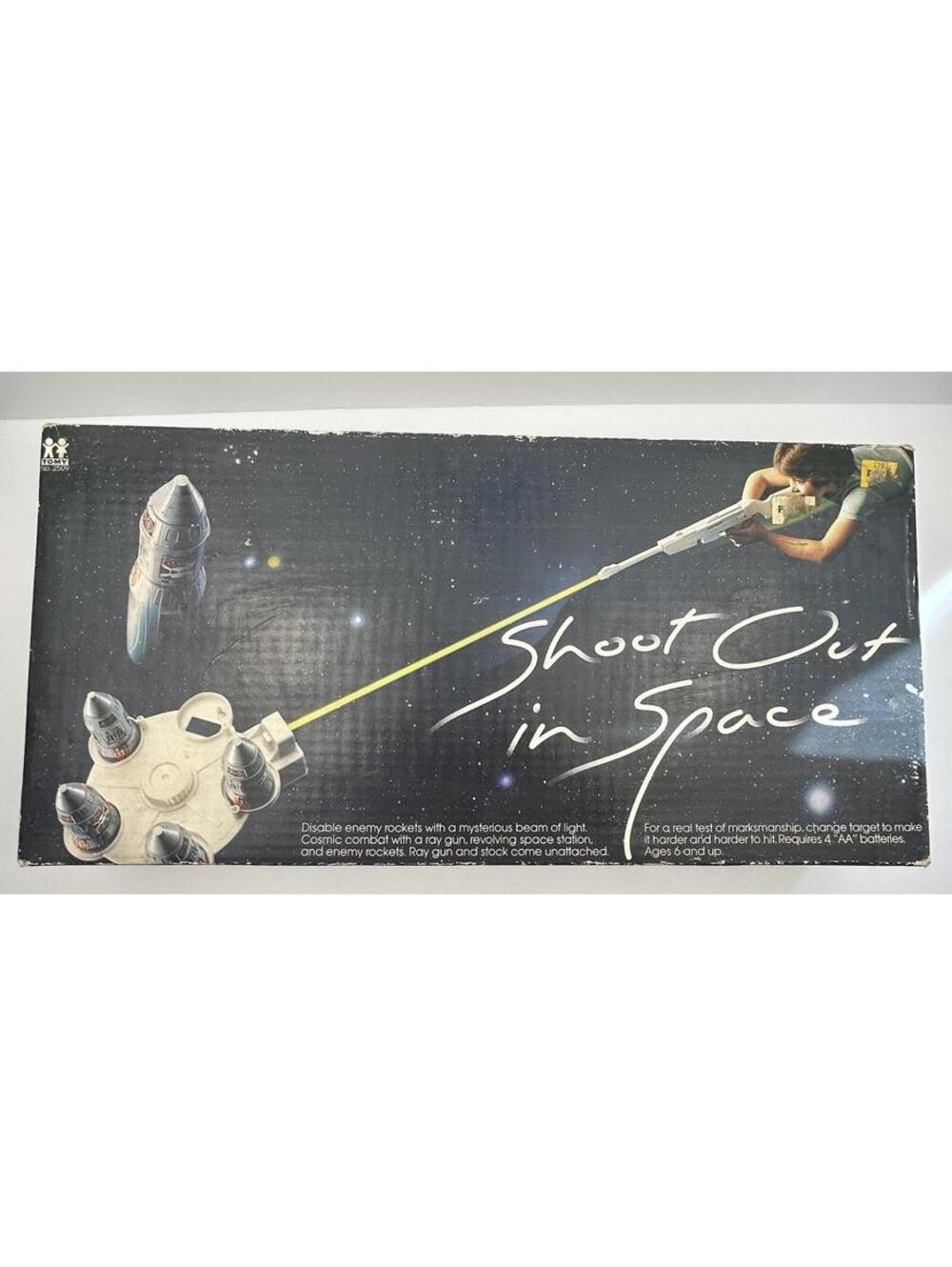 Vintage 1978 TOMY Shoot Out In Space Game Repair w/ Box Japan Toy PARTS ONLY